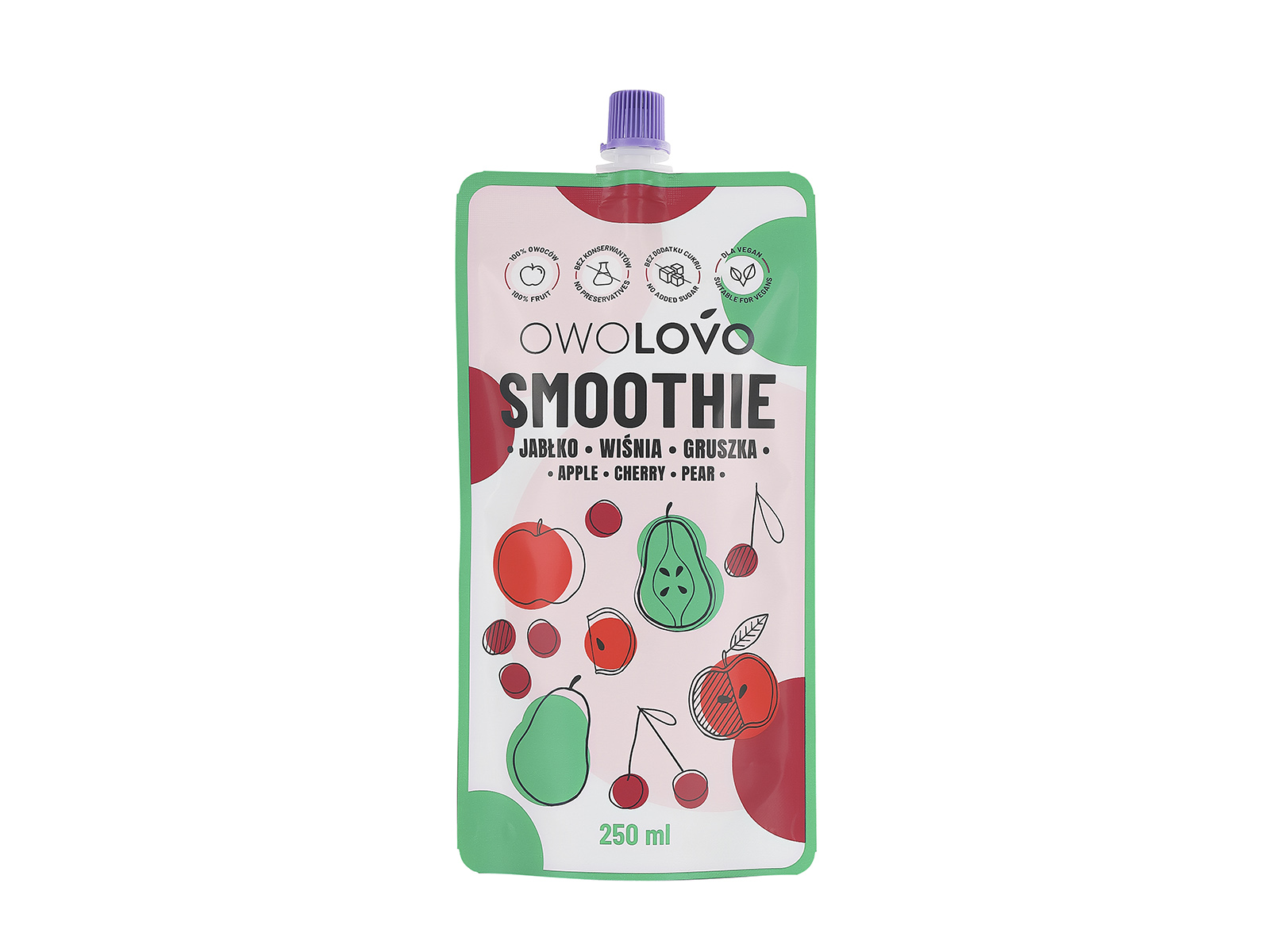 OWOLOVO SMOOTHIE ALMA-CSERESZNYE-KÖRTE 250ML