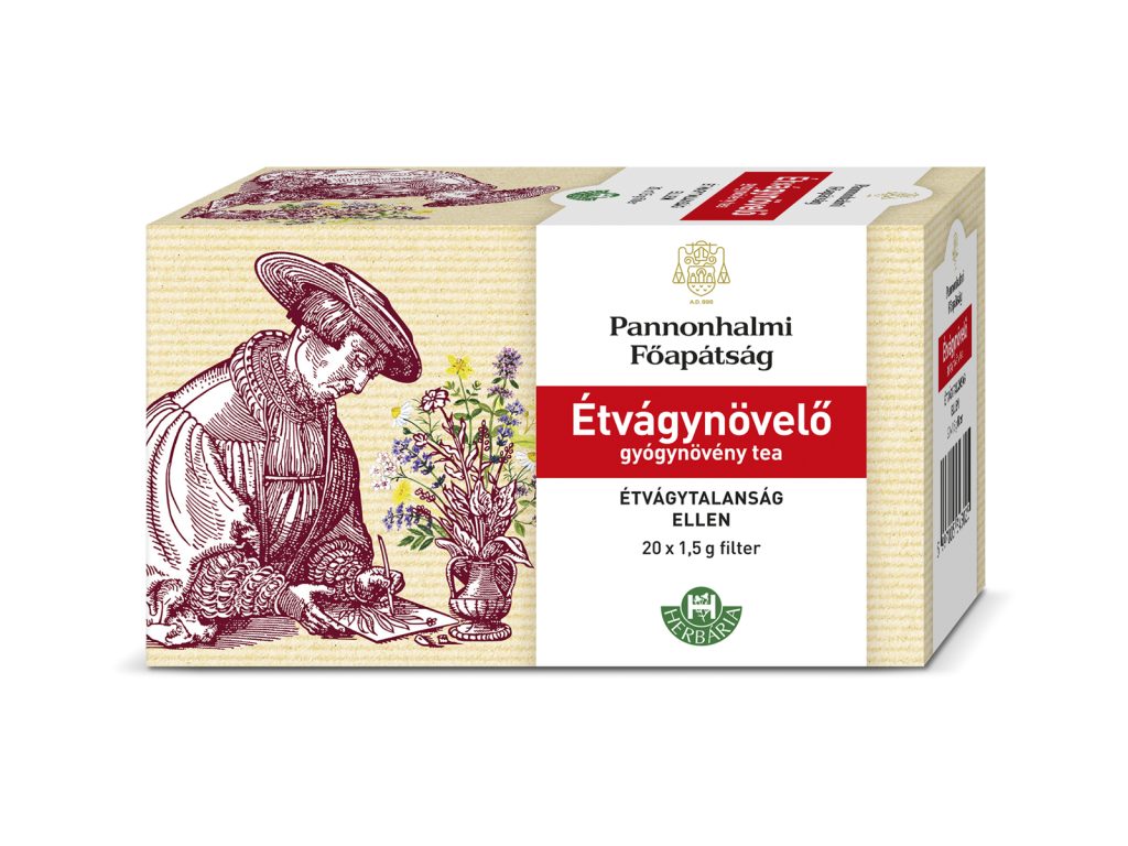 PANNONHALMI GYÓGYNÖVÉNY TEA ÉTVÁGYNÖVELŐ FILTERES 20DB