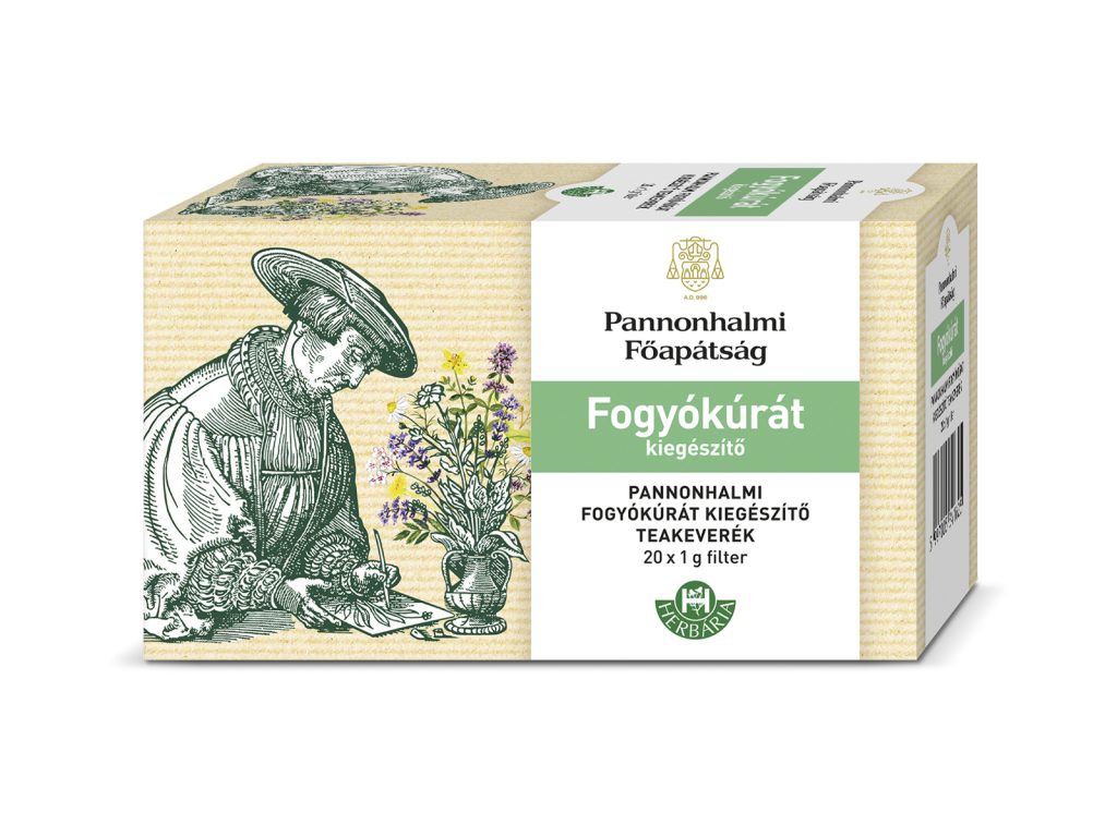 PANNONHALMI GYÓGYNÖVÉNY TEA FOGYÓKÚRÁT KIEGÉSZÍTŐ FILTERES 20DB