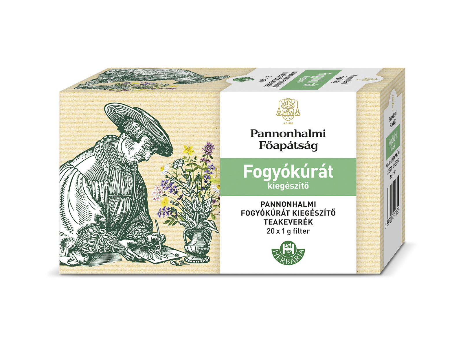 PANNONHALMI GYÓGYNÖVÉNY TEA FOGYÓKÚRÁT KIEGÉSZÍTŐ FILTERES 20DB