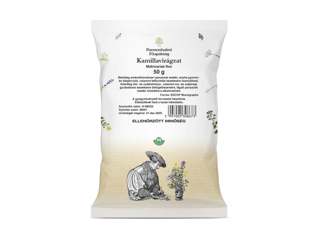 PANNONHALMI GYÓGYNÖVÉNY TEA KAMILLA VIRÁGZAT 50G