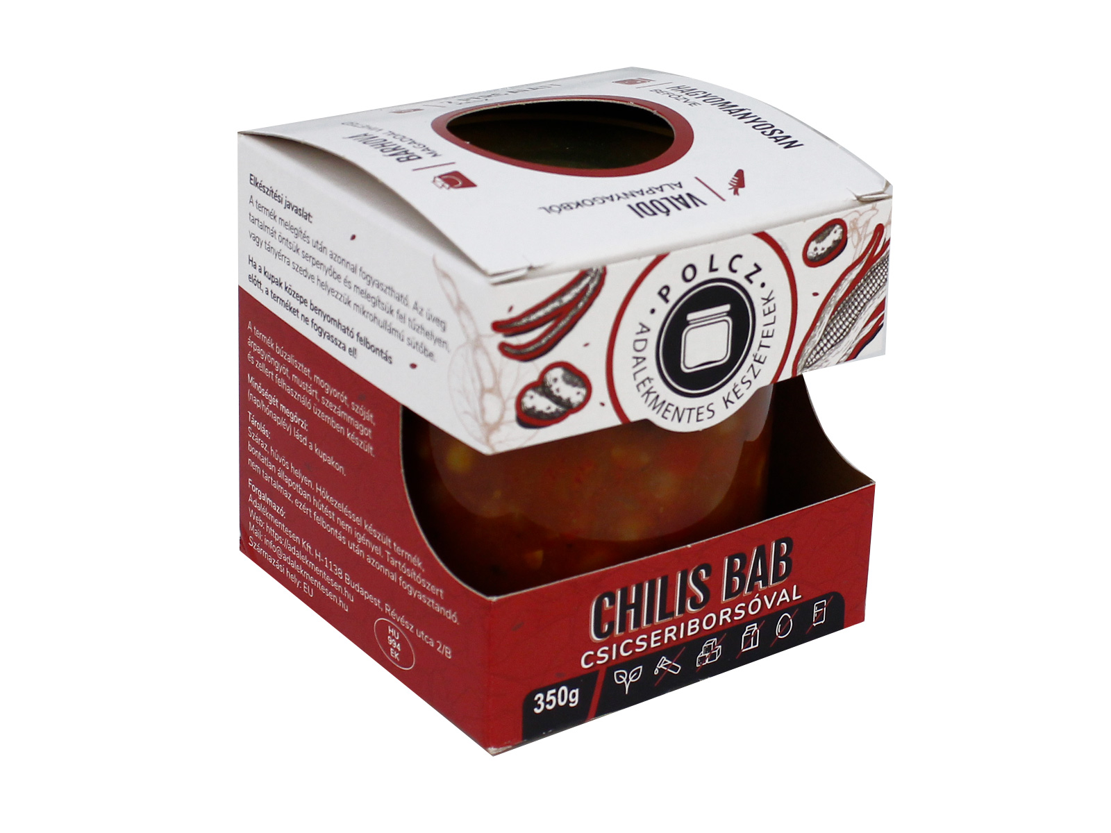 POLCZ ADALÉKMENTES KÉSZÉTELEK CHILIS BAB CSICSERIBORSÓVAL 350G