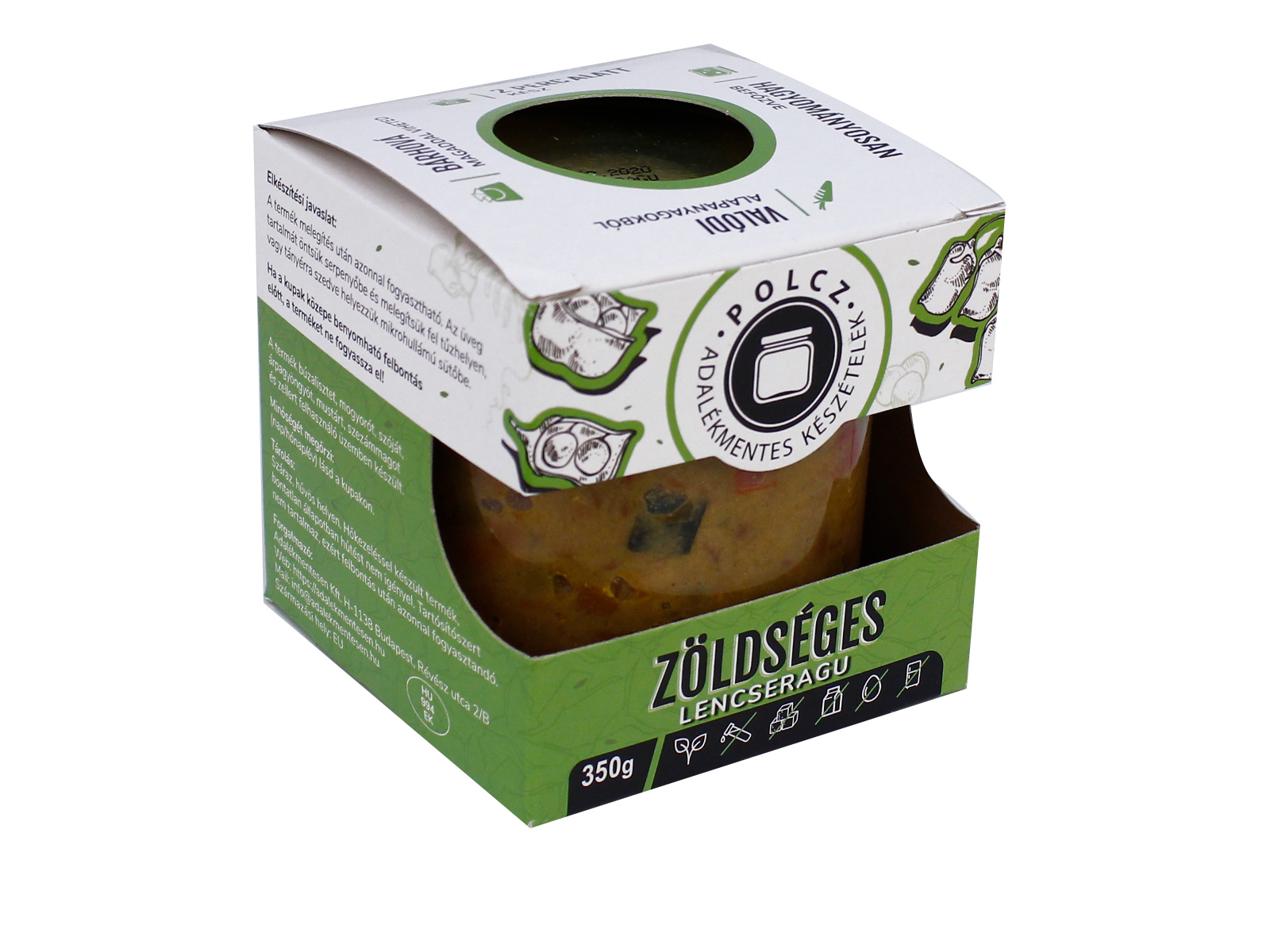 POLCZ ADALÉKMENTES KÉSZÉTELEK ZÖLDSÉGES LENCSERAGU 350G