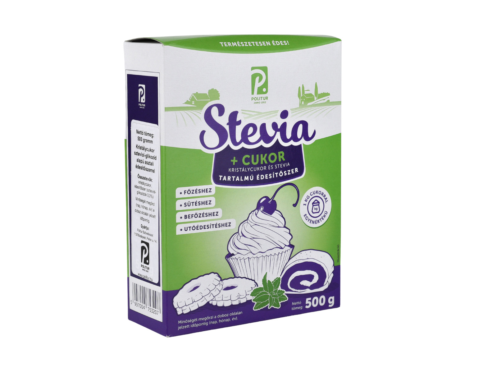 POLITUR STEVIA + CUKOR ÉDESÍTŐSZER 500G