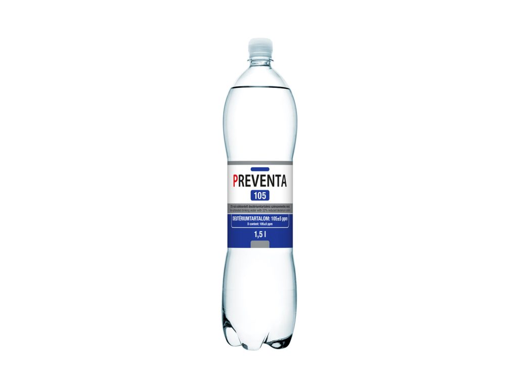 PREVENTA 105 CSÖKKENTETT DEUTÉRIUMTARTALMÚ SZÉNSAVMENTES IVÓVÍZ 1500ML DRS+50FT BETÉTDÍJ