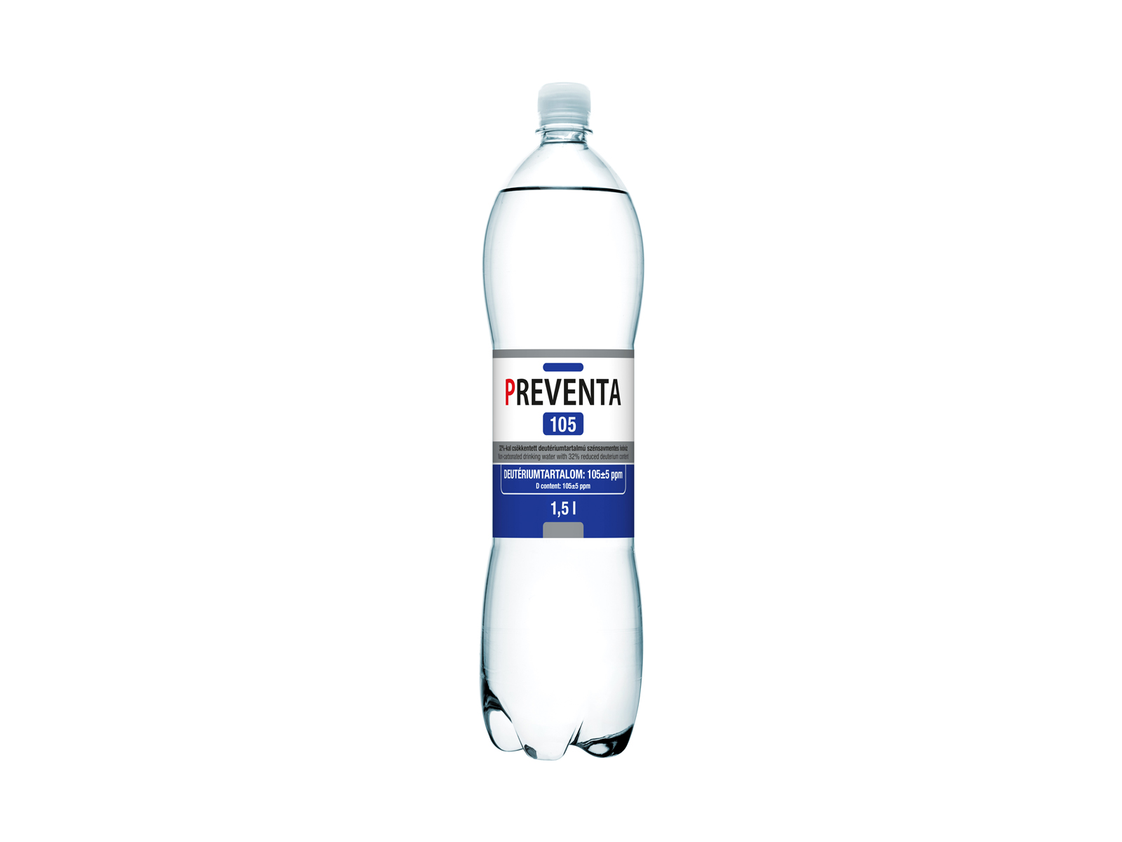 PREVENTA 105 CSÖKKENTETT DEUTÉRIUMTARTALMÚ SZÉNSAVMENTES IVÓVÍZ 1500ML DRS+50FT BETÉTDÍJ