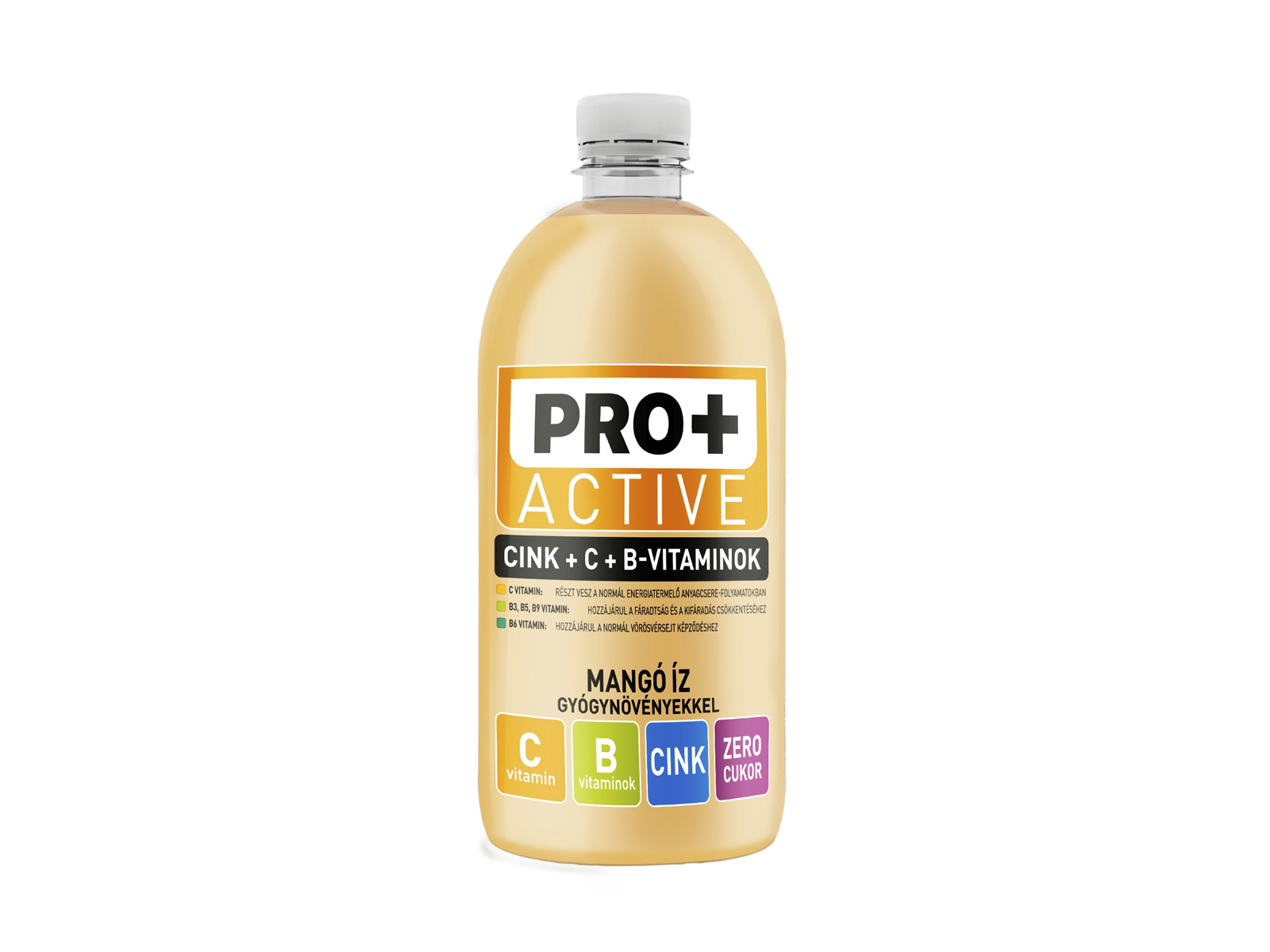 PRO+ ACTIVE VITAMINOKKAL MANGÓ ÍZ GYÓGYNÖVÉNYEKKEL 750ML DRS+50FT BETÉTDÍJ