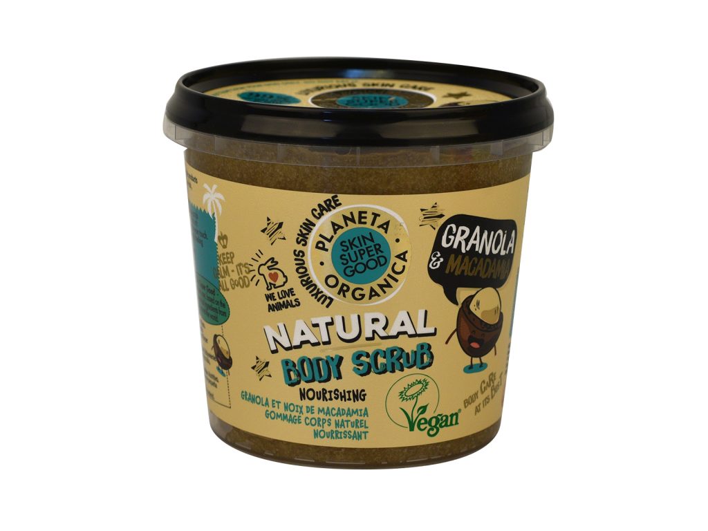 SKIN SUPER GOOD TERMÉSZETES TESTRADÍR GRANOLÁVAL-MAKADÁMDIÓVAL 360ML