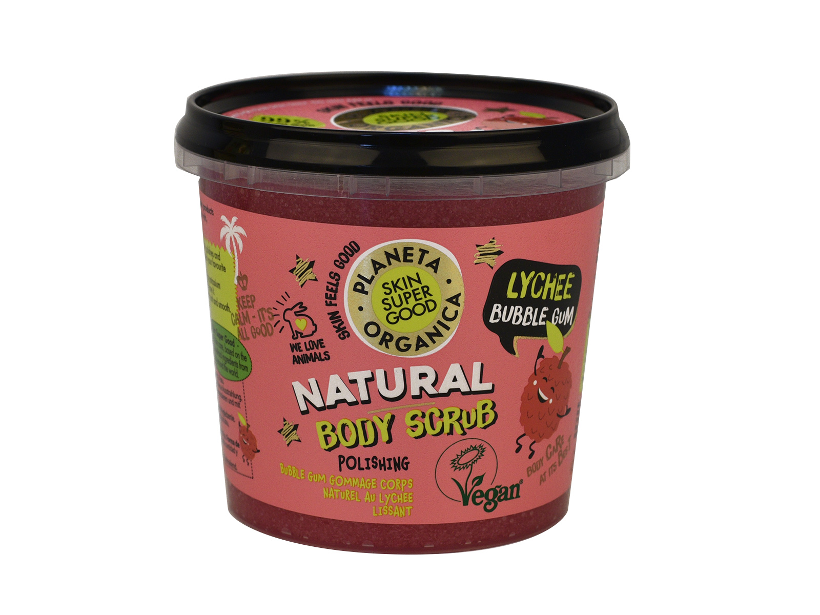 SKIN SUPER GOOD TERMÉSZETES TESTRADÍR LICSIVEL-RÁGÓGUMIILLATTAL 360ML