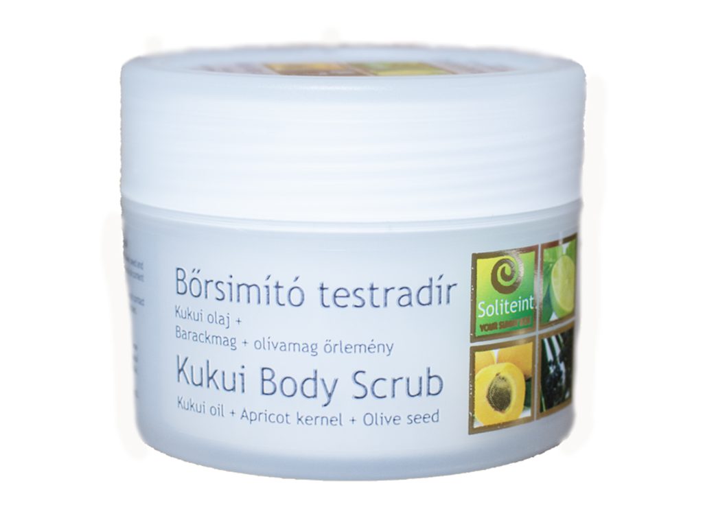 SOLITEINT BŐRSIMÍTÓ TESTRADÍR KUKUI OLAJ + BARACKMAG + OLÍVAMAG ŐRLEMÉNY 200ML