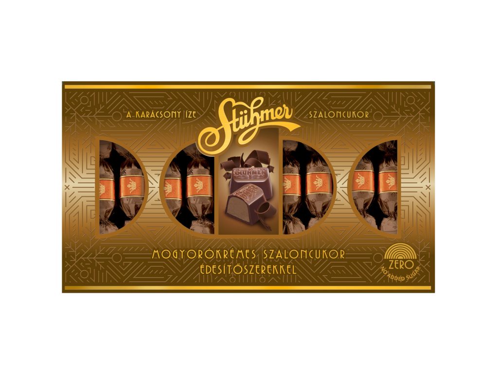 STÜHMER MOGYORÓKRÉMMEL TÖLTÖTT TEJCSOKOLÁDÉ SZALONCUKOR ÉDESÍTŐSZERREL 225G