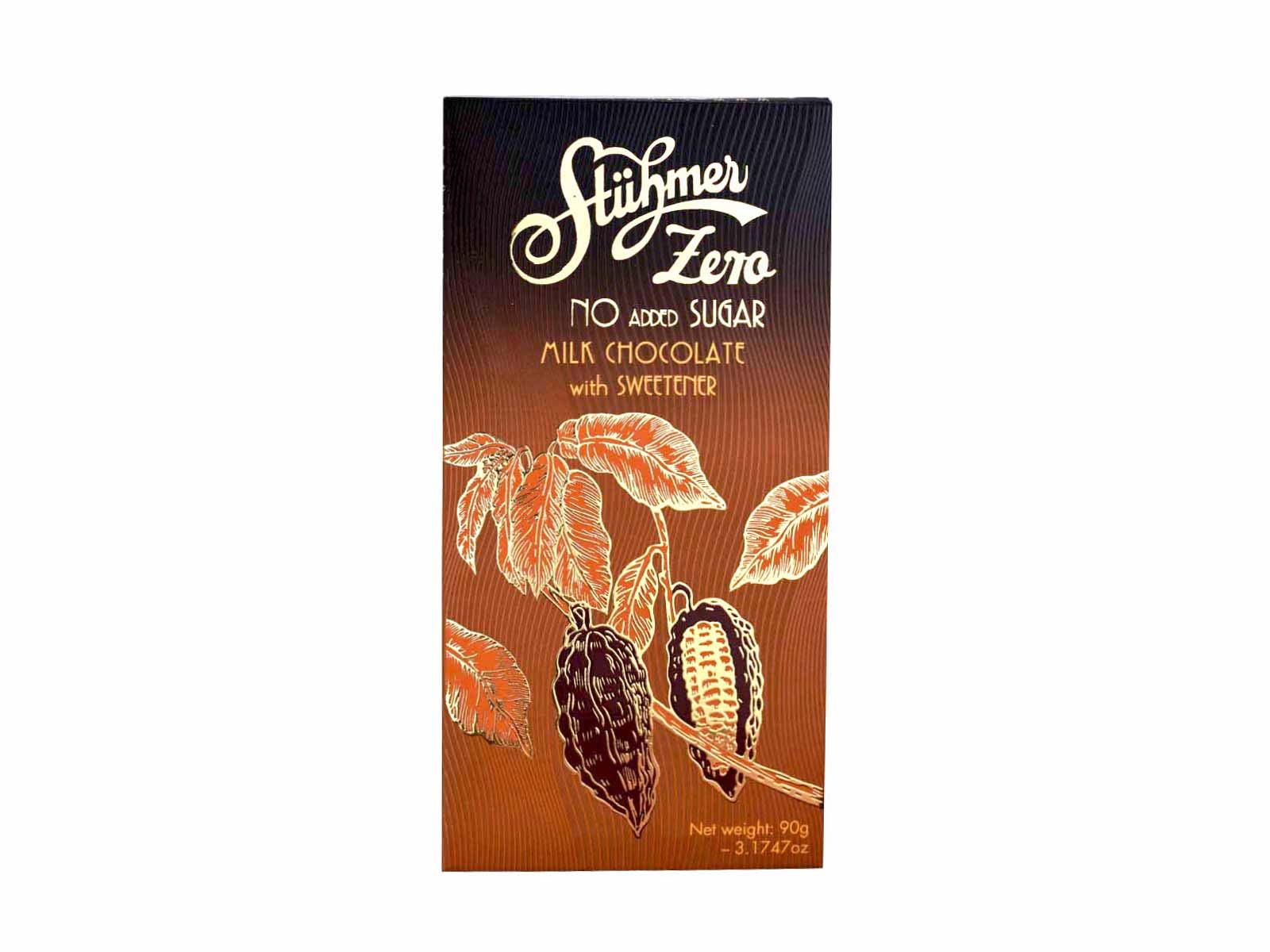 STÜHMER ZERO TEJCSOKOLÁDÉ ÉDESÍTŐSZERREL 90G