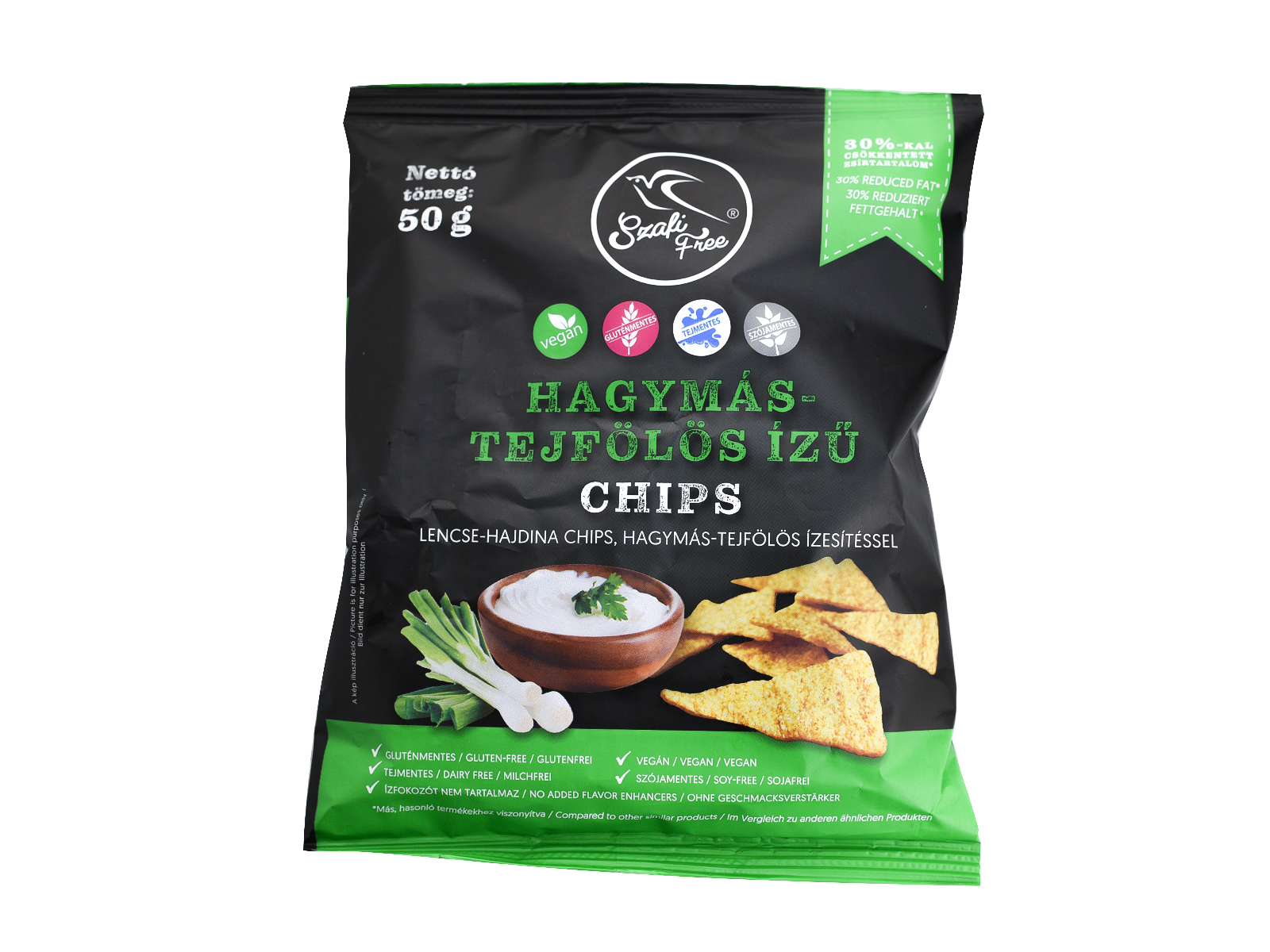 SZAFI FREE GLUTÉNMENTES HAGYMÁS-TEJFÖLÖS ÍZŰ CHIPS 50G