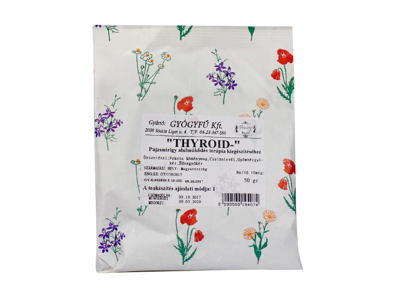 THYROID PAJZSMIRIGY ALULMŰKÖDÉS TERÁPIA KIEGÉSZÍTÉSÉHEZ TEA 50G