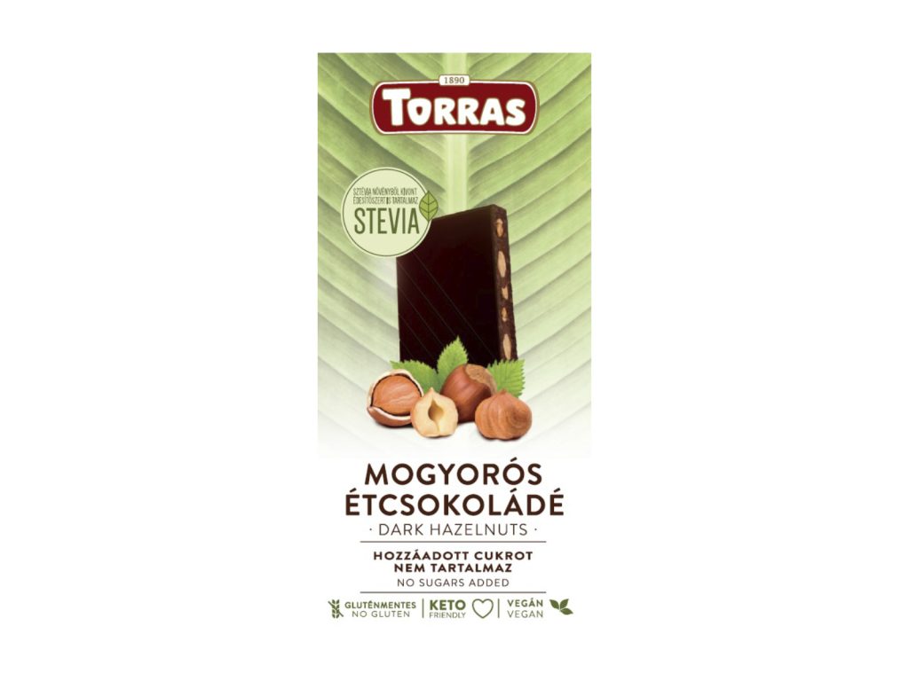 TORRAS ÉTCSOKOLÁDÉ MOGYORÓS STEVIÁVAL 125G