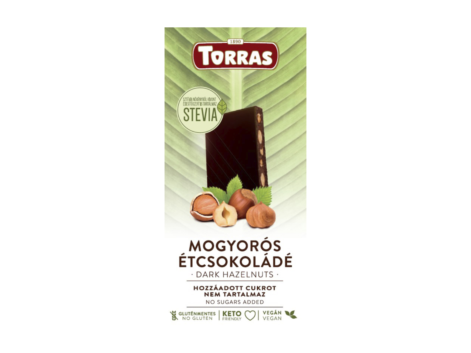 TORRAS ÉTCSOKOLÁDÉ MOGYORÓS STEVIÁVAL 125G