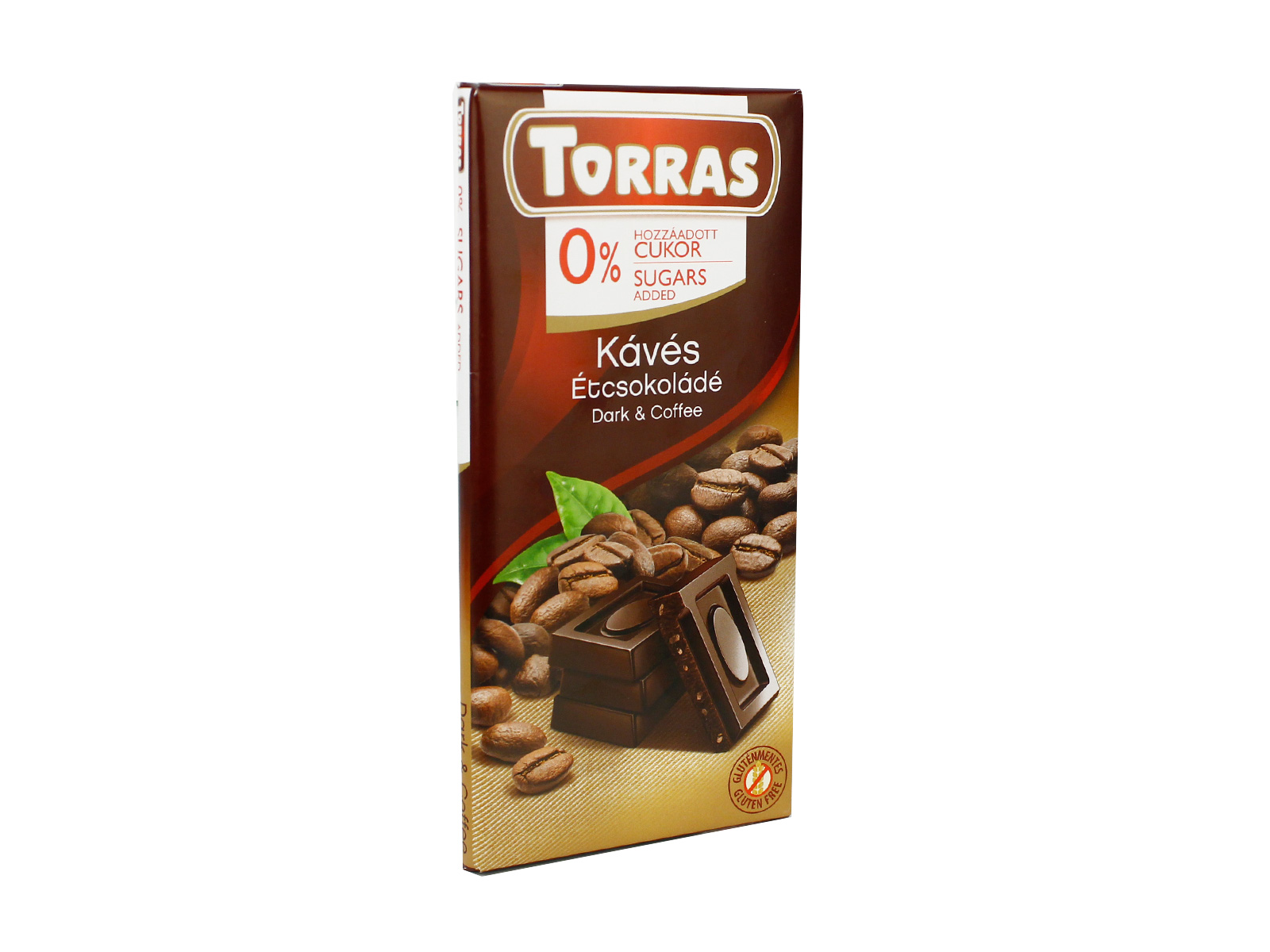 TORRAS HOZZÁADOTT CUKOR NÉLKÜL ÉTCSOKOLÁDÉ KÁVÉS 75G
