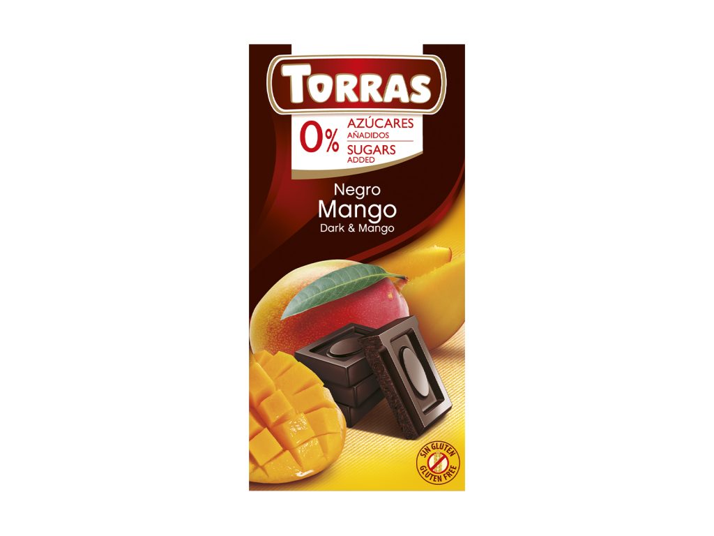 TORRAS HOZZÁADOTT CUKOR NÉLKÜL ÉTCSOKOLÁDÉ MANGÓS 75G