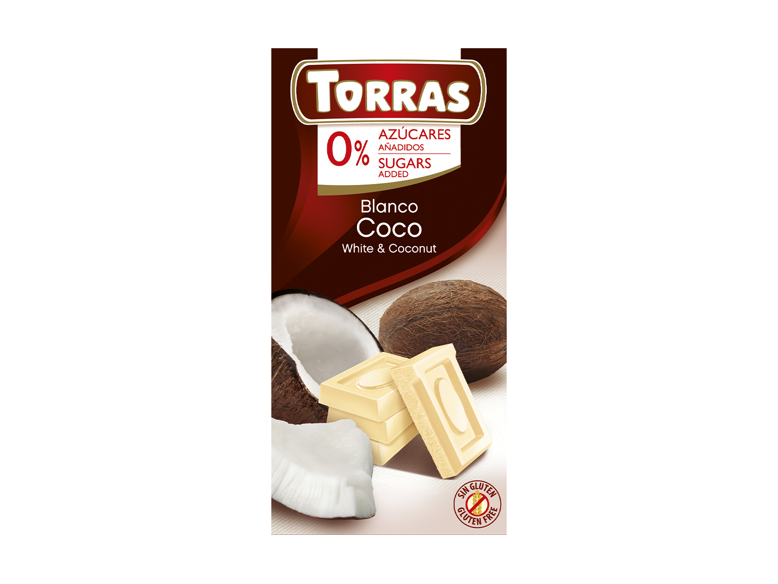 TORRAS HOZZÁADOTT CUKOR NÉLKÜL KÓKUSZOS FEHÉRCSOKOLÁDÉ 75G