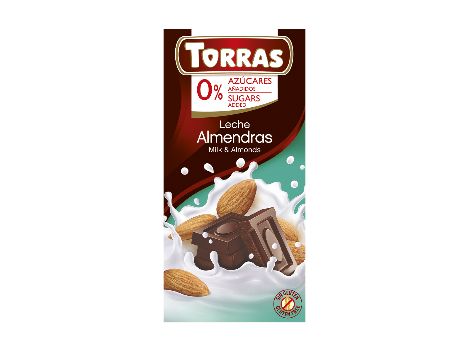 TORRAS HOZZÁADOTT CUKOR NÉLKÜL TEJCSOKOLÁDÉ MANDULÁS 75G