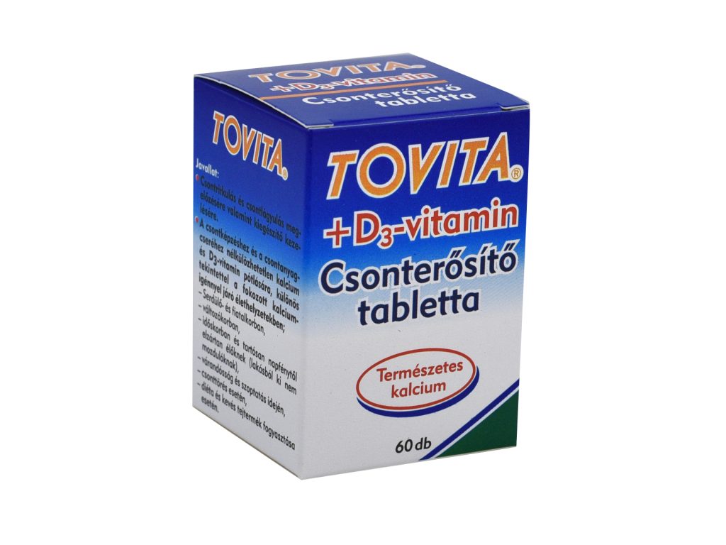 TOVITA CSONTERŐSÍTŐ+D3-VITAMIN TABLETTA 60DB