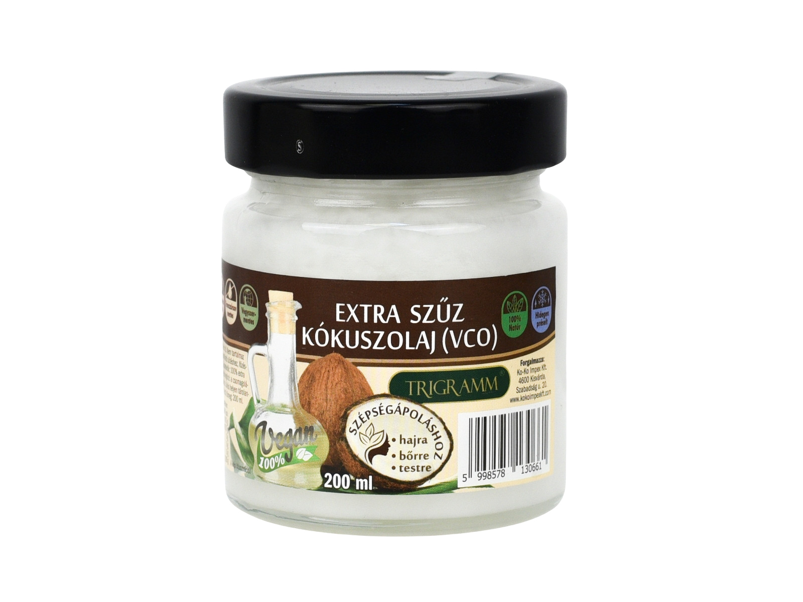 TRIGRAMM EXTRA SZŰZ KÓKUSZOLAJ (VCO) 200ML