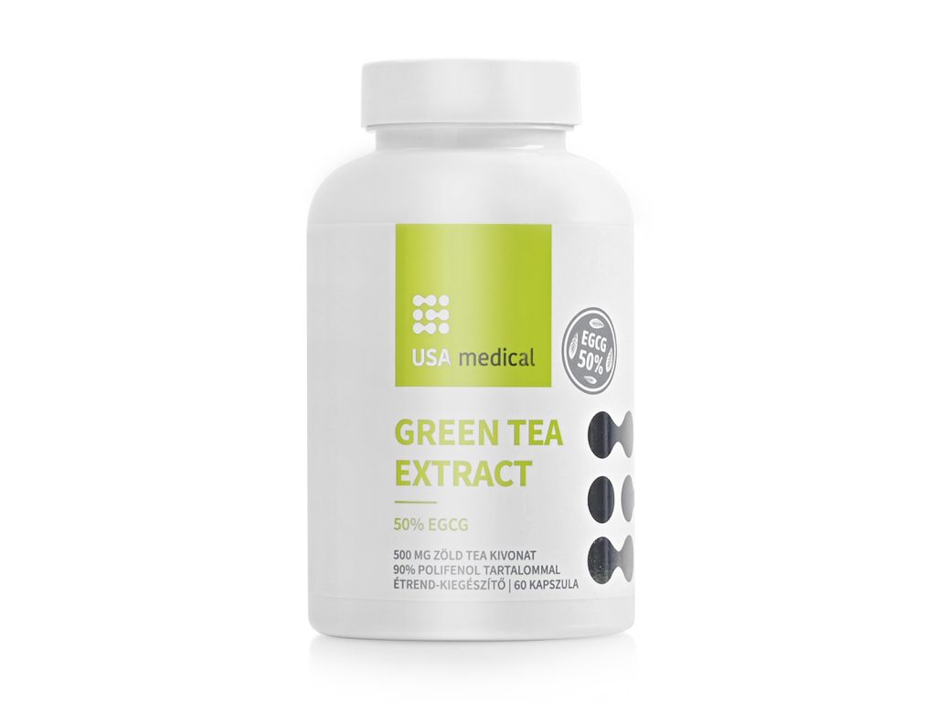 USA MEDICAL GREEN TEA EXTRACT - ZÖLD TEA KIVONAT 50% EGCG TARTALOMMAL KAPSZULA 60DB