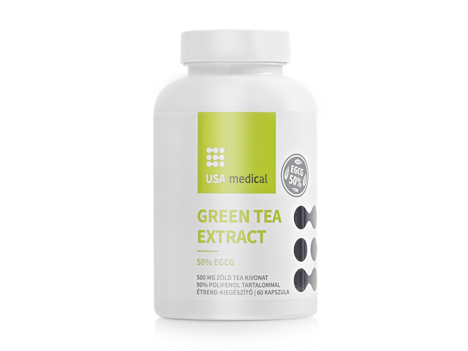 USA MEDICAL GREEN TEA EXTRACT - ZÖLD TEA KIVONAT 50% EGCG TARTALOMMAL KAPSZULA 60DB