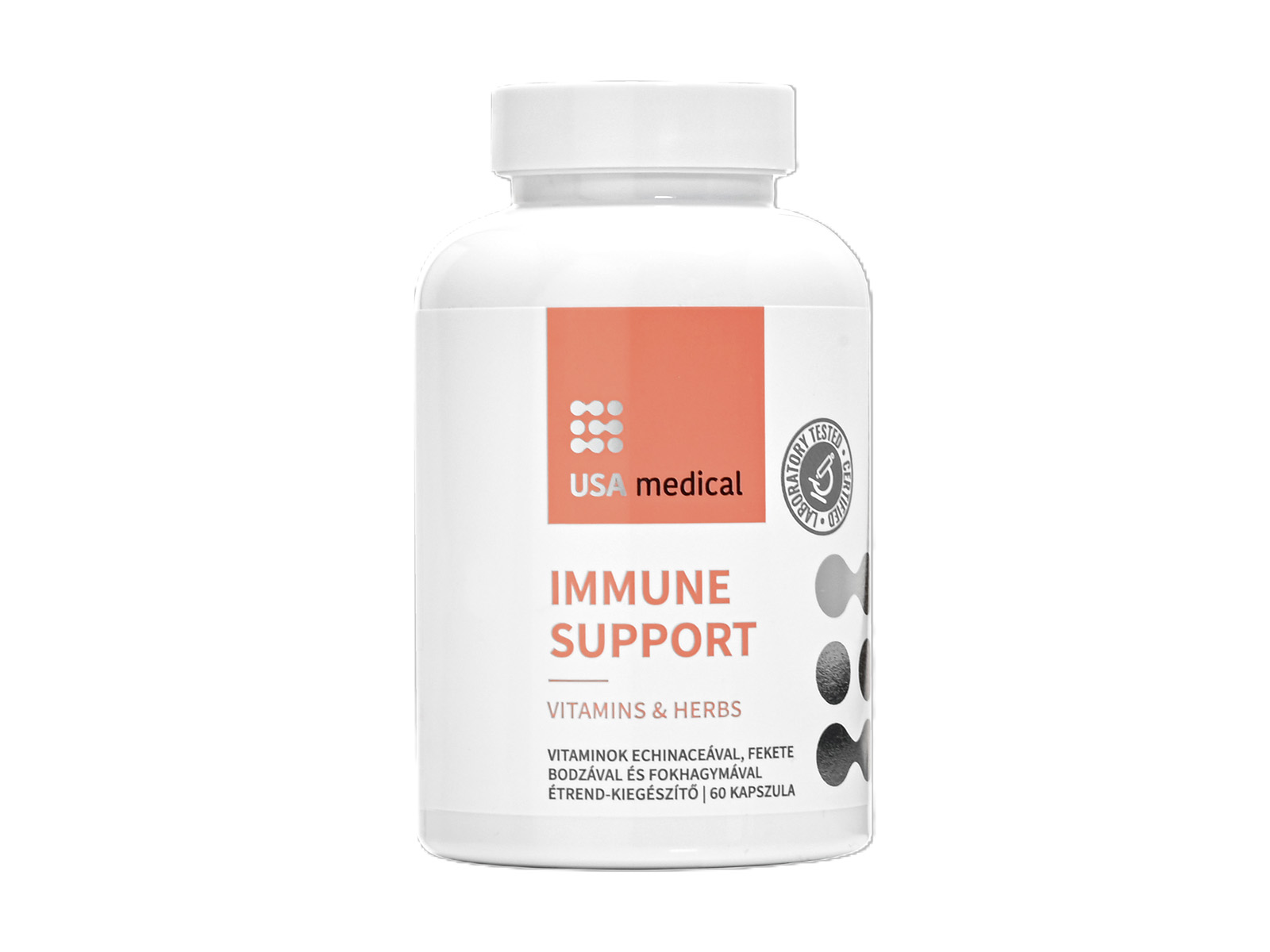 USA MEDICAL IMMUNE SUPPORT VITAMINOK ÉS GYÓGYNÖVÉNYEK KAPSZULA 60DB