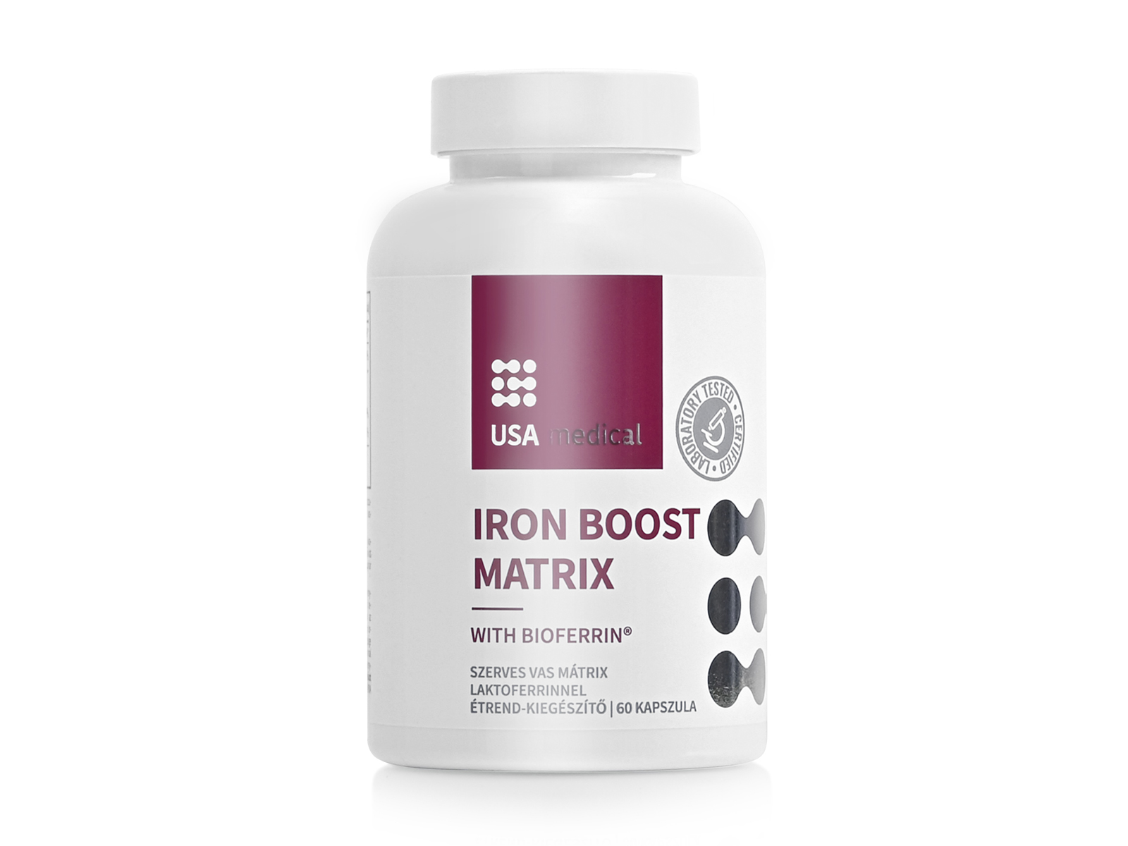 USA MEDICAL IRON BOOST MATRIX - VAS MÁTRIX BIOFERRIN LAKTOFERINNEL - KAPSZULA 60DB