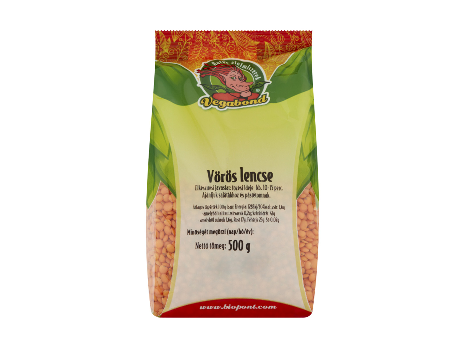 VEGABOND VÖRÖS LENCSE 500G