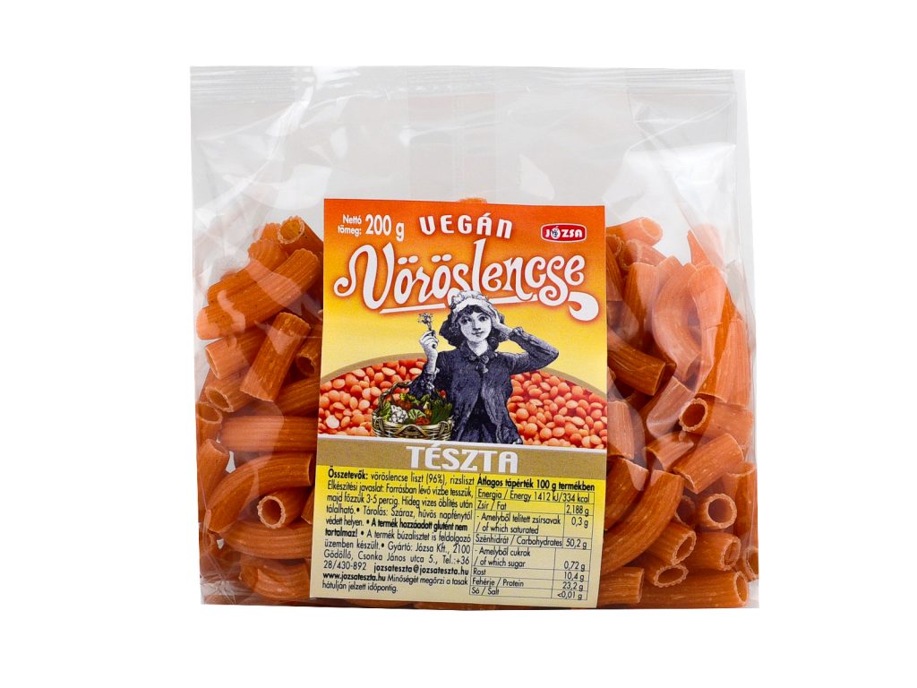 VEGÁN JÓZSA TÉSZTA VÖRÖSLENCSE RÖVIDCSŐ 200G