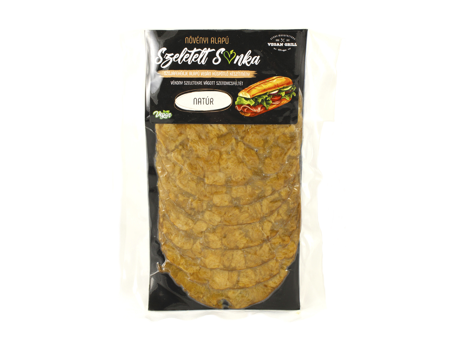 VEGÁN MANUFAKTÚRA VEGAN GRILL NÖVÉNYI ALAPÚ SZELETELT SONKA NATÚR 85G [H]
