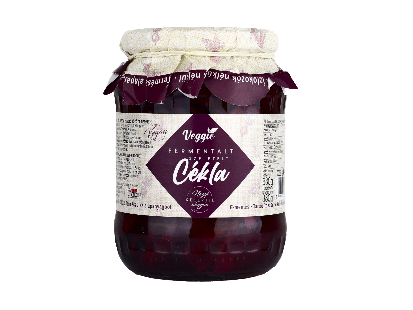 VEGAN VEGGIE FERMENTÁLT SZELETELT CÉKLA 680G