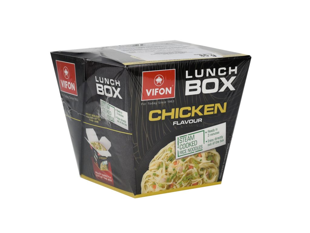 VIFON LUNCH BOX CSIRKE ÍZESÍTÉSŰ INSTANT RIZSTÉSZTA ÉTEL DOBOZBAN 85G