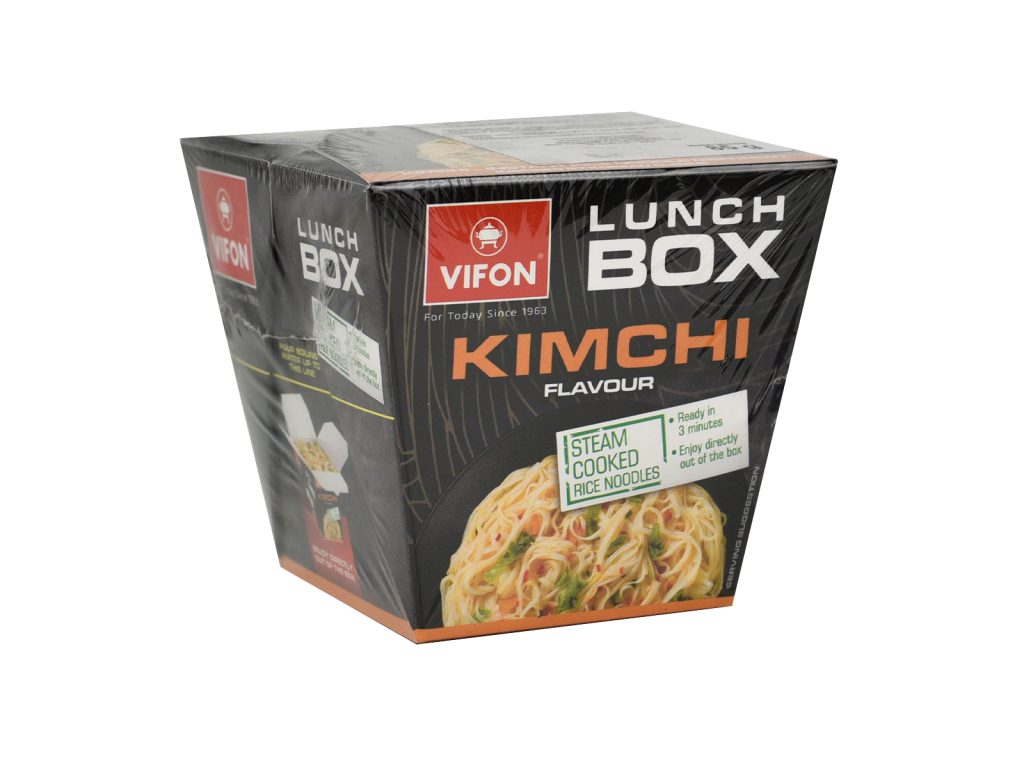VIFON LUNCH BOX KIM CHI KOREAI  RIZSTÉSZTA ÉTEL DOBOZBAN (CSÍPŐS) 85G