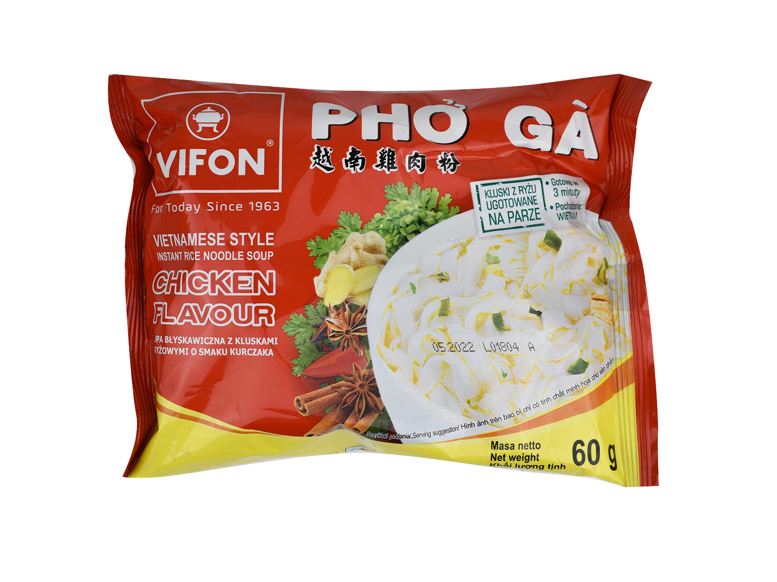 VIFON PHO GA CSIRKEHÚS ÍZESÍTÉSŰ VIETNÁMI INSTANT TÉSZTÁS LEVES 60G