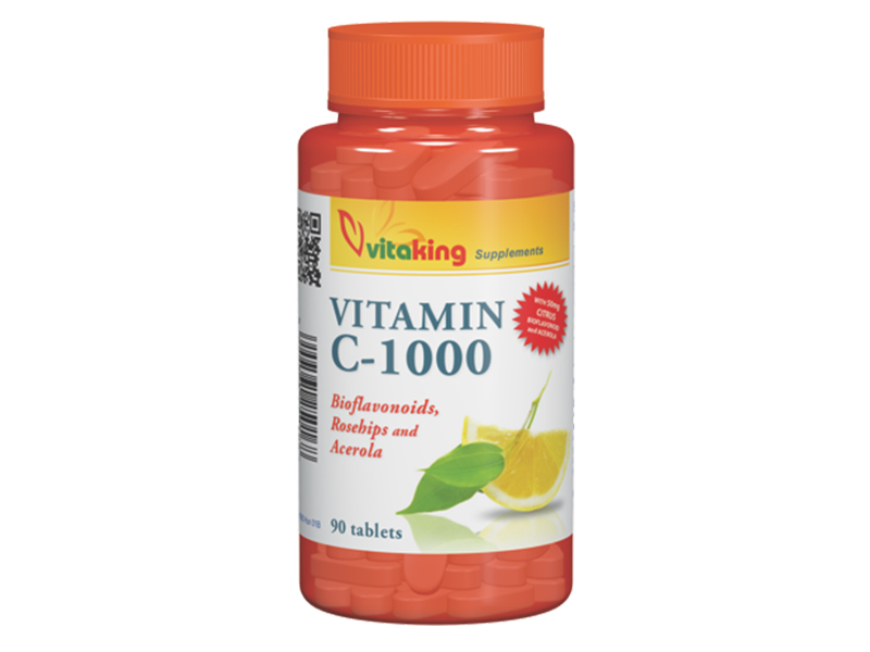 VITAKING C-1000 BIOFLAVONOIDS TABLETTA CSIPKEBOGYÓVAL ÉS ACEROLÁVAL 90DB