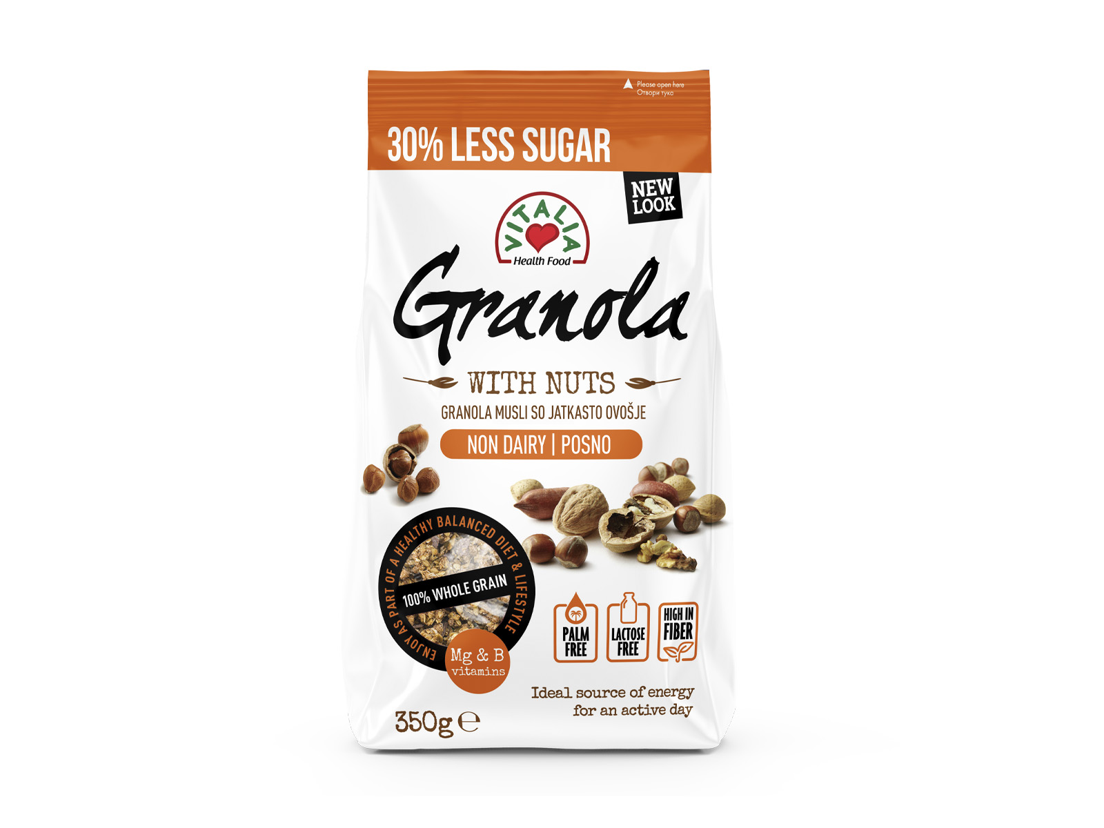 VITALIA GRANOLA DIÓFÉLÉKKEL HOZZÁADOTT VITAMINOKKAL 350G