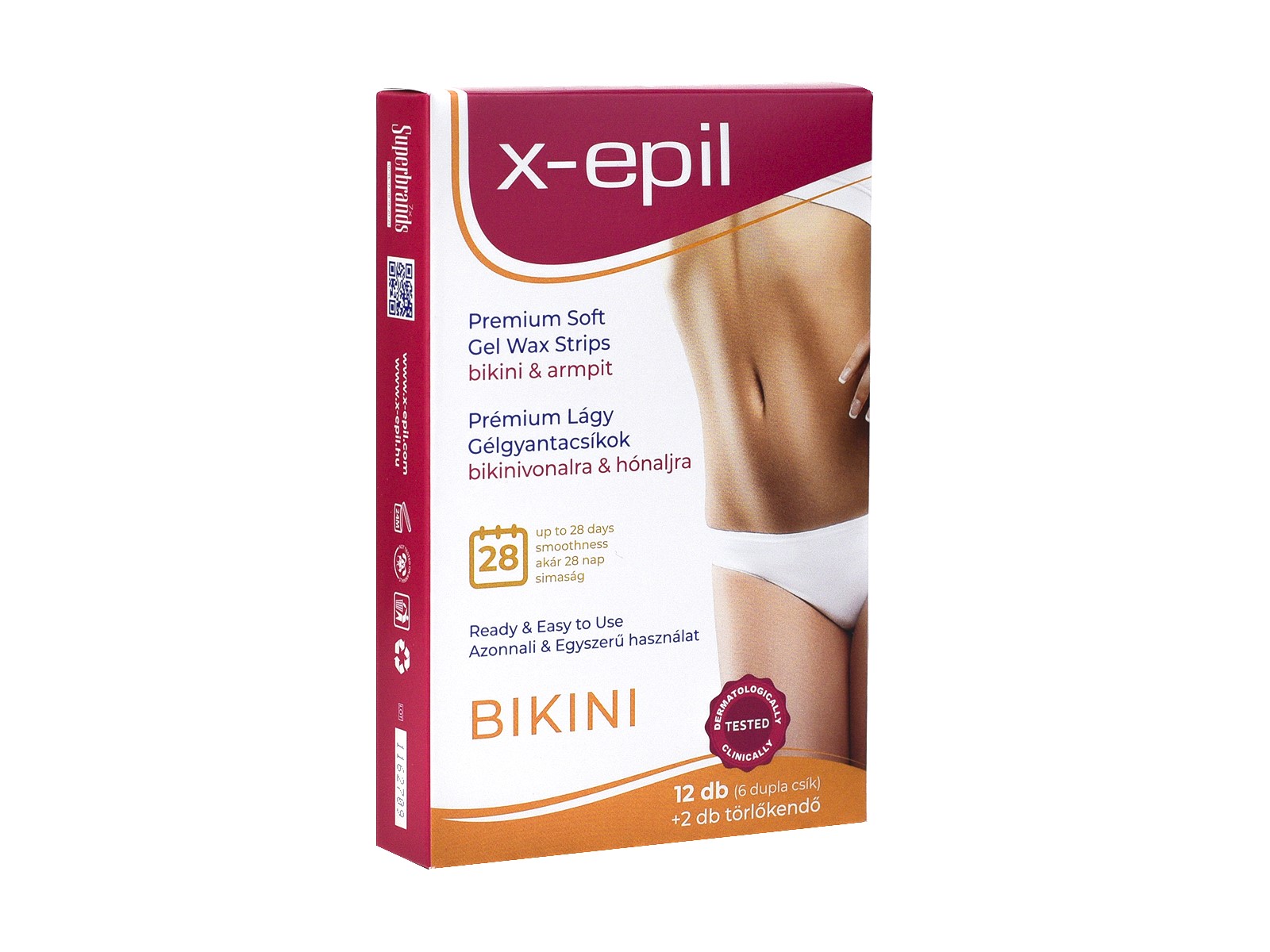 X-EPIL HASZNÁLATRA KÉSZ PRÉMIUM GÉLGYANTACSÍKOK BIKINI-HÓNALJRA 12DB