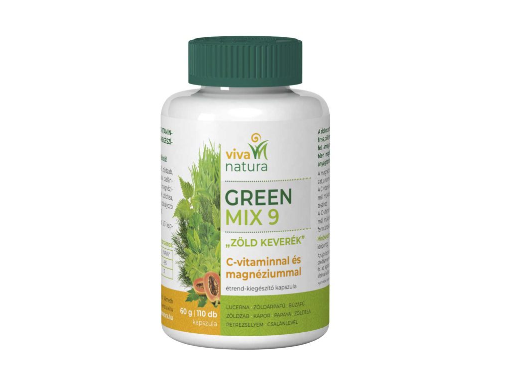 ZÖLDVÉR GREEN MIX 9 + C-VITAMIN + MAGNÉZIUM KAPSZULA 110DB