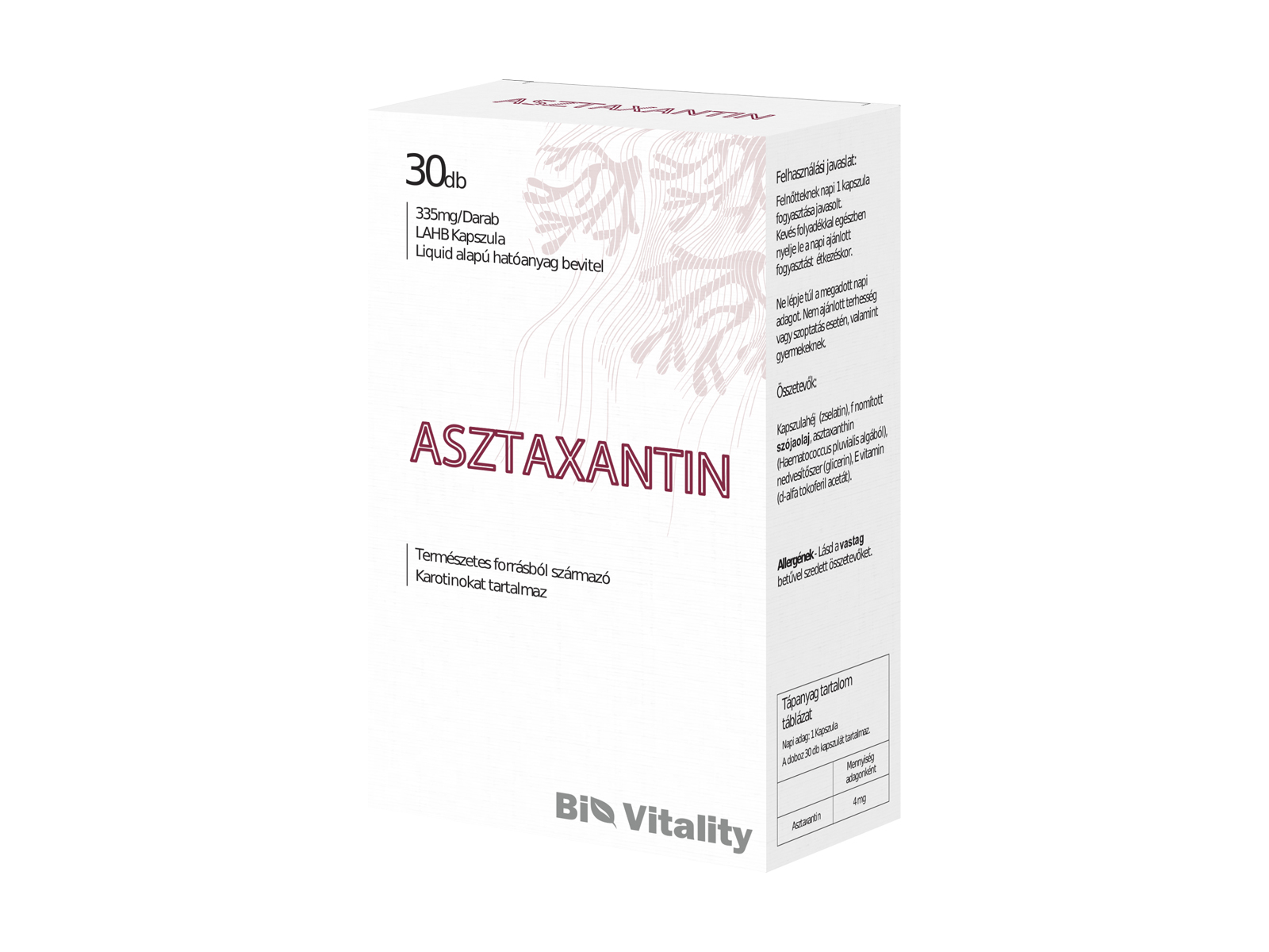 BIO VITALITY ASZTAXANTIN 4MG KAPSZULA 30DB