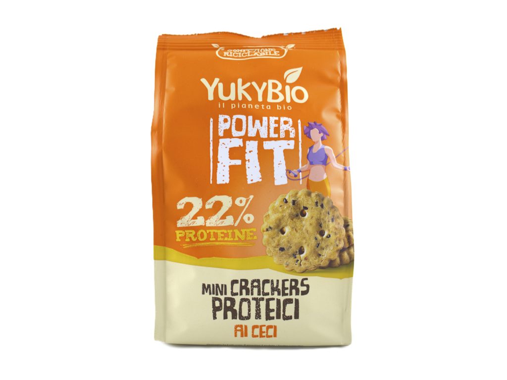BIO YUKYBIO POWERFIT MINI KRÉKER FEHÉRJÉVEL, CSICSERIBORSÓVAL, CHIA MAGGAL 150G