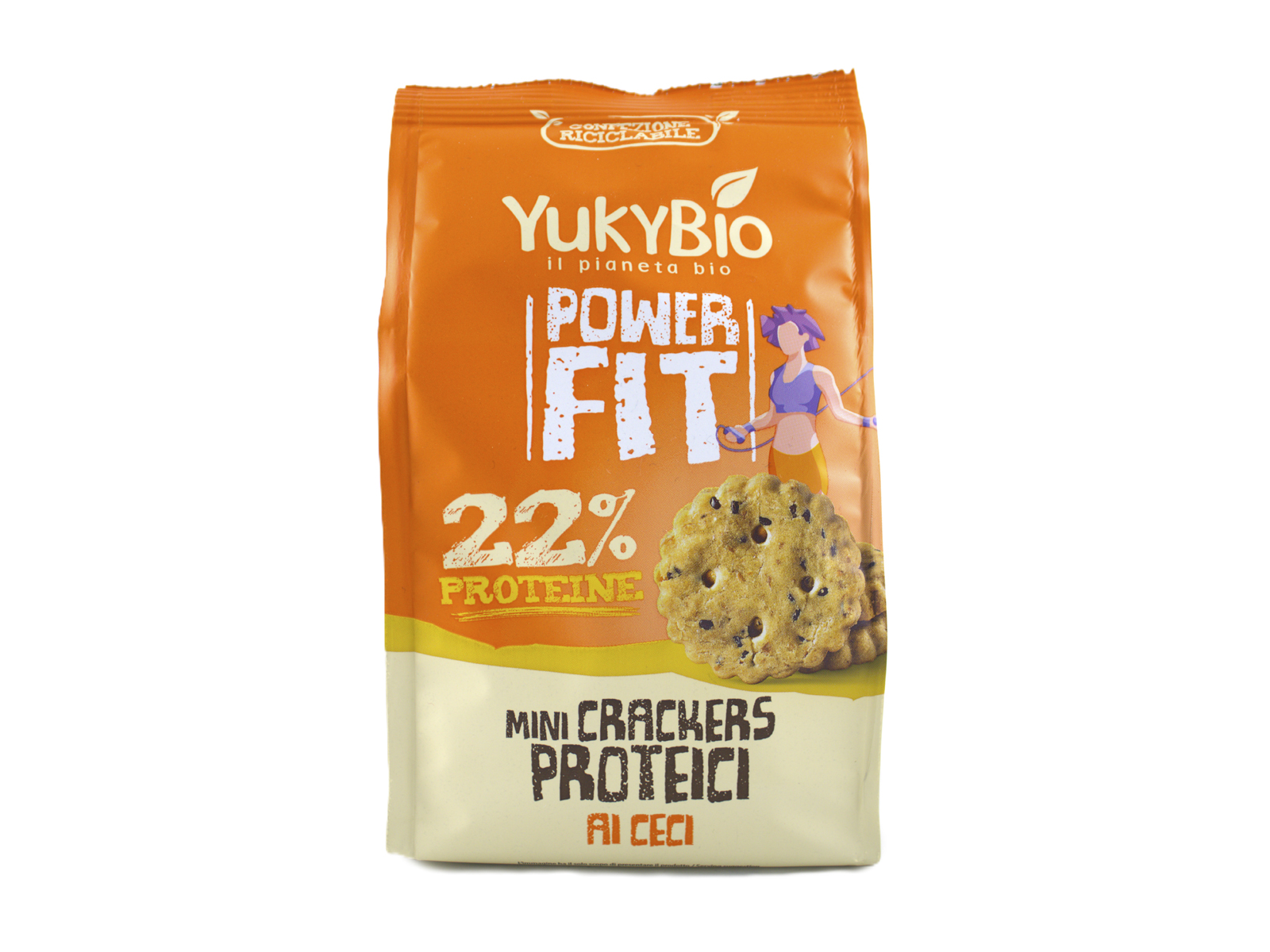 BIO YUKYBIO POWERFIT MINI KRÉKER FEHÉRJÉVEL, CSICSERIBORSÓVAL, CHIA MAGGAL 150G
