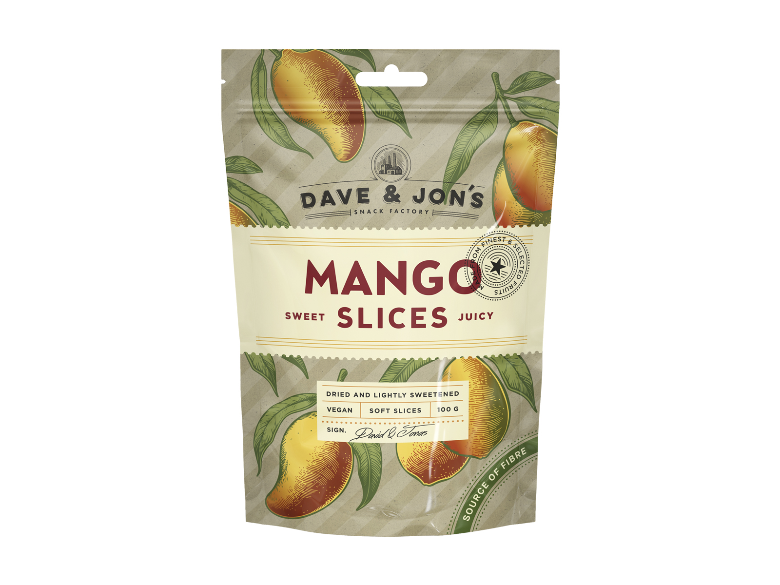 DAVE&JONS SZÁRÍTOTT MANGÓ SZELETEK 100G