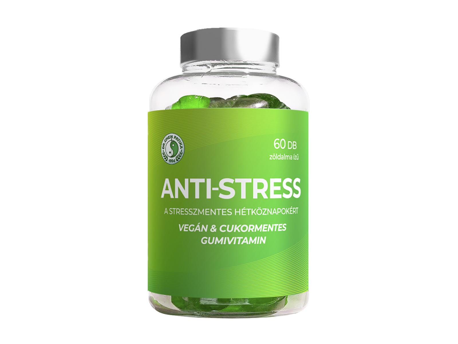 DR.CHEN ANTI-STRESS GUMIVITAMIN CUKORMENTES ZÖLDALMA ÍZŰ 60DB