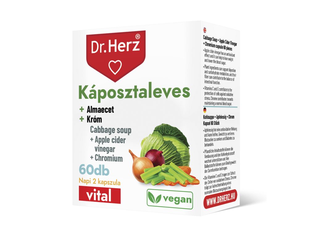 DR. HERZ KÁPOSZTALEVES+ALMAECET+KRÓM KAPSZULA 60DB