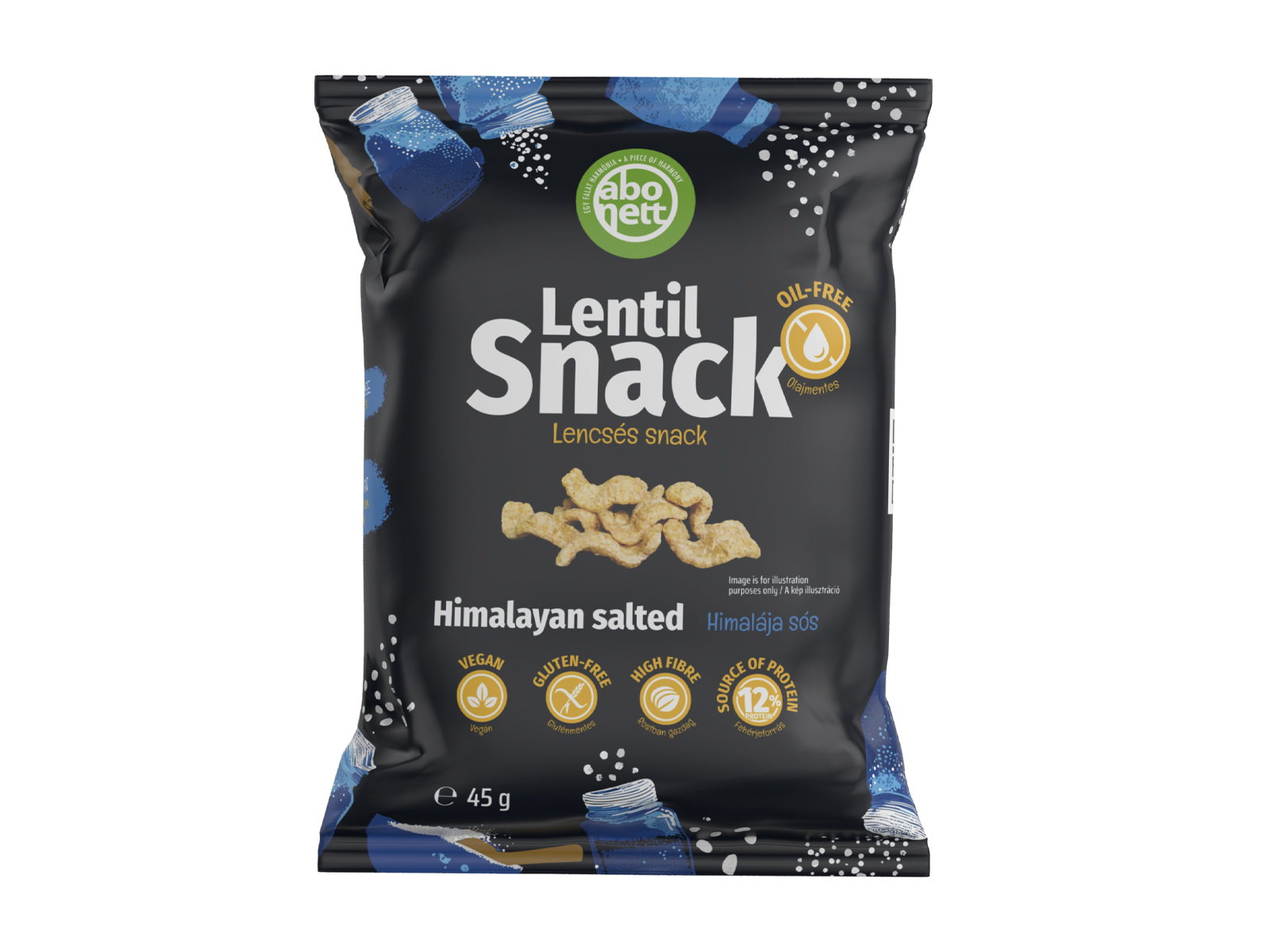 GLUTÉNMENTES ABONETT LENCSÉS SNACK HIMALÁJA SÓS 45G