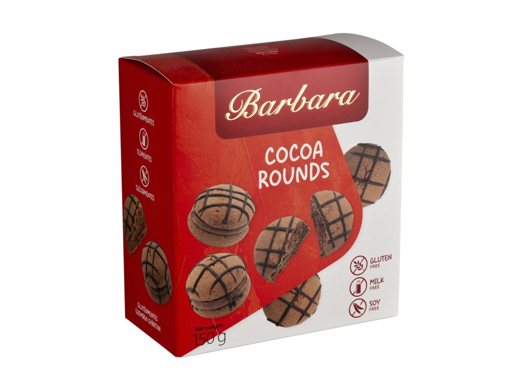 GLUTÉNMENTES BARBARA KAKAÓS GÖMBI - KAKAÓKRÉMMEL TÖLTÖTT KAKAÓS OMLÓS SÜTEMÉNY 150G