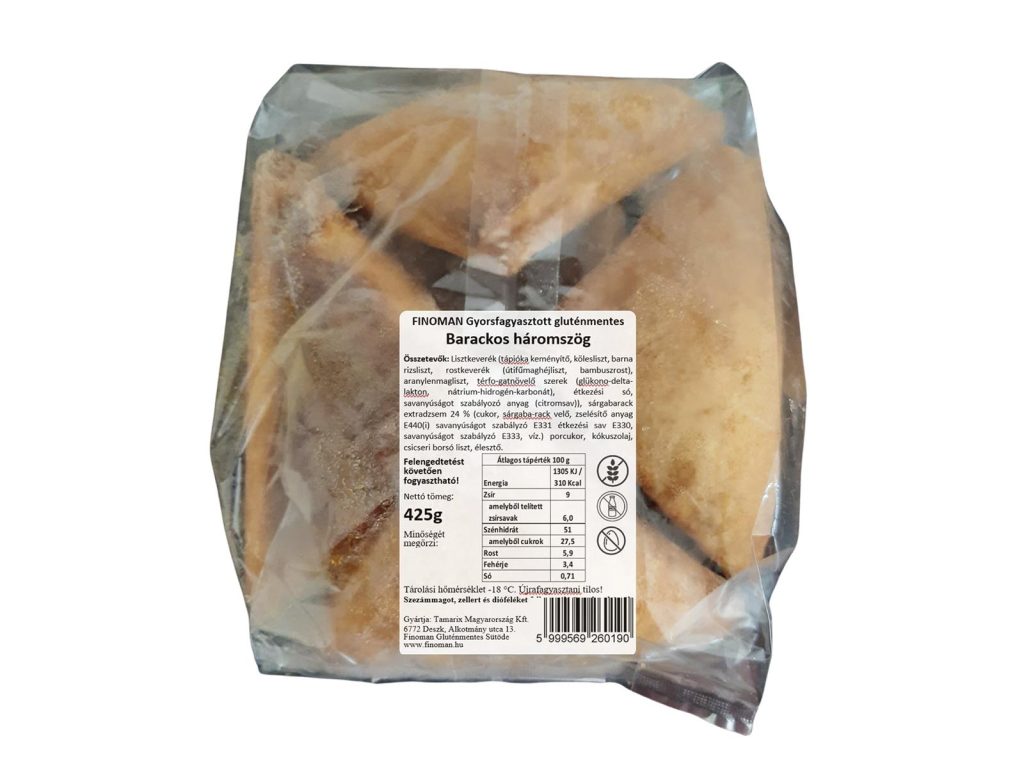 GLUTÉNMENTES FINOMAN GYORSFAGYASZTOTT BARACKOS HÁROMSZÖG 425G[F]